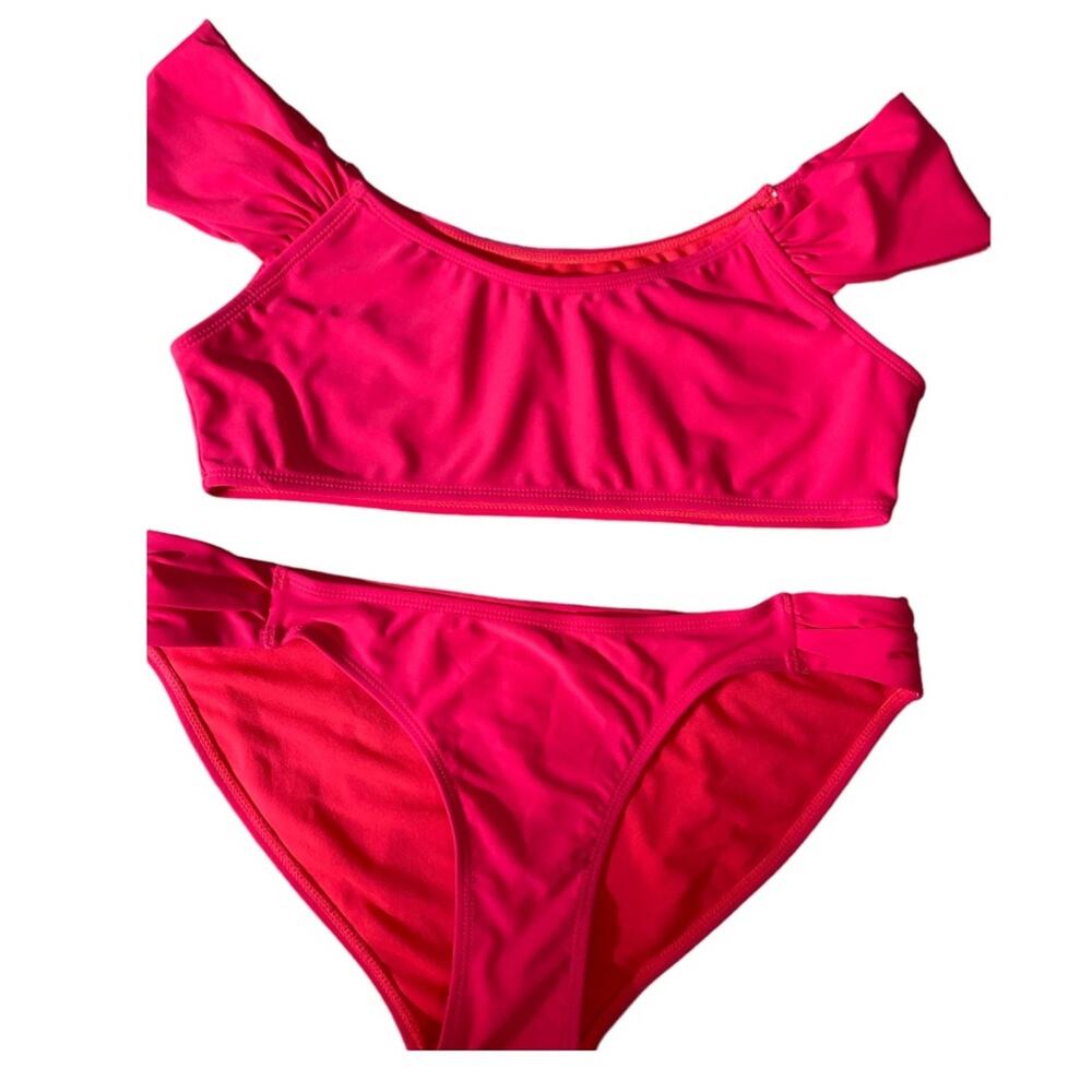 Coral Tropics by Apollo Swimwear Coral Pink 2 Piece Set Modest Size Large